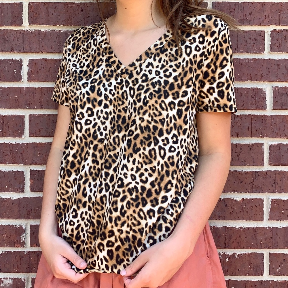 PINK Cheetah Print Sleep Pajama Tee Shirt